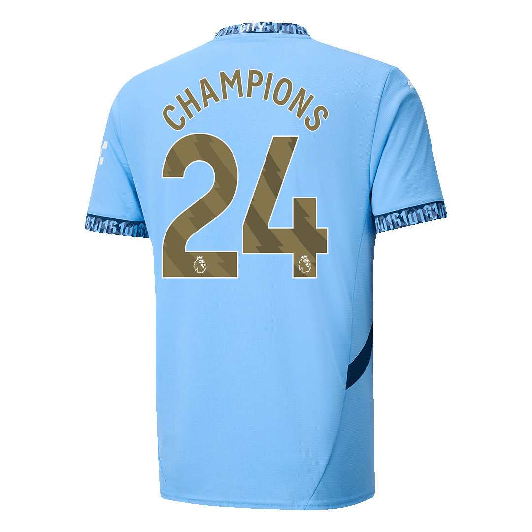 CHAMPIONS #24 Manchester City Home Soccer Jersey 2024/25