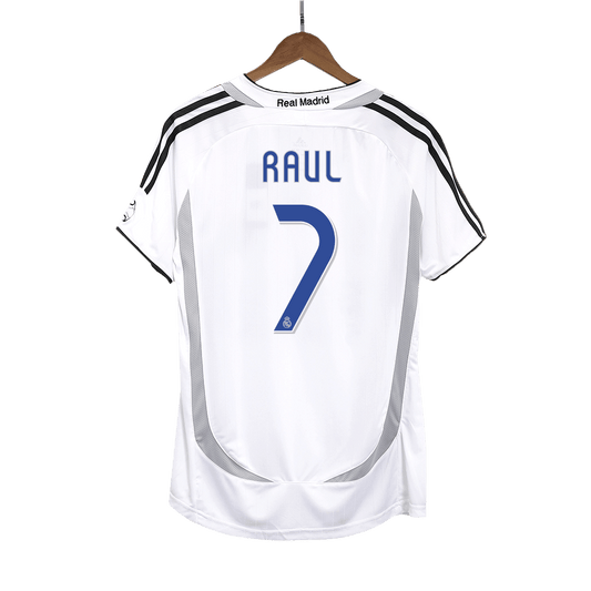 Retro Jersey RAUL #7 Real Madrid Retro Jersey Home Soccer Shirt 2006/07