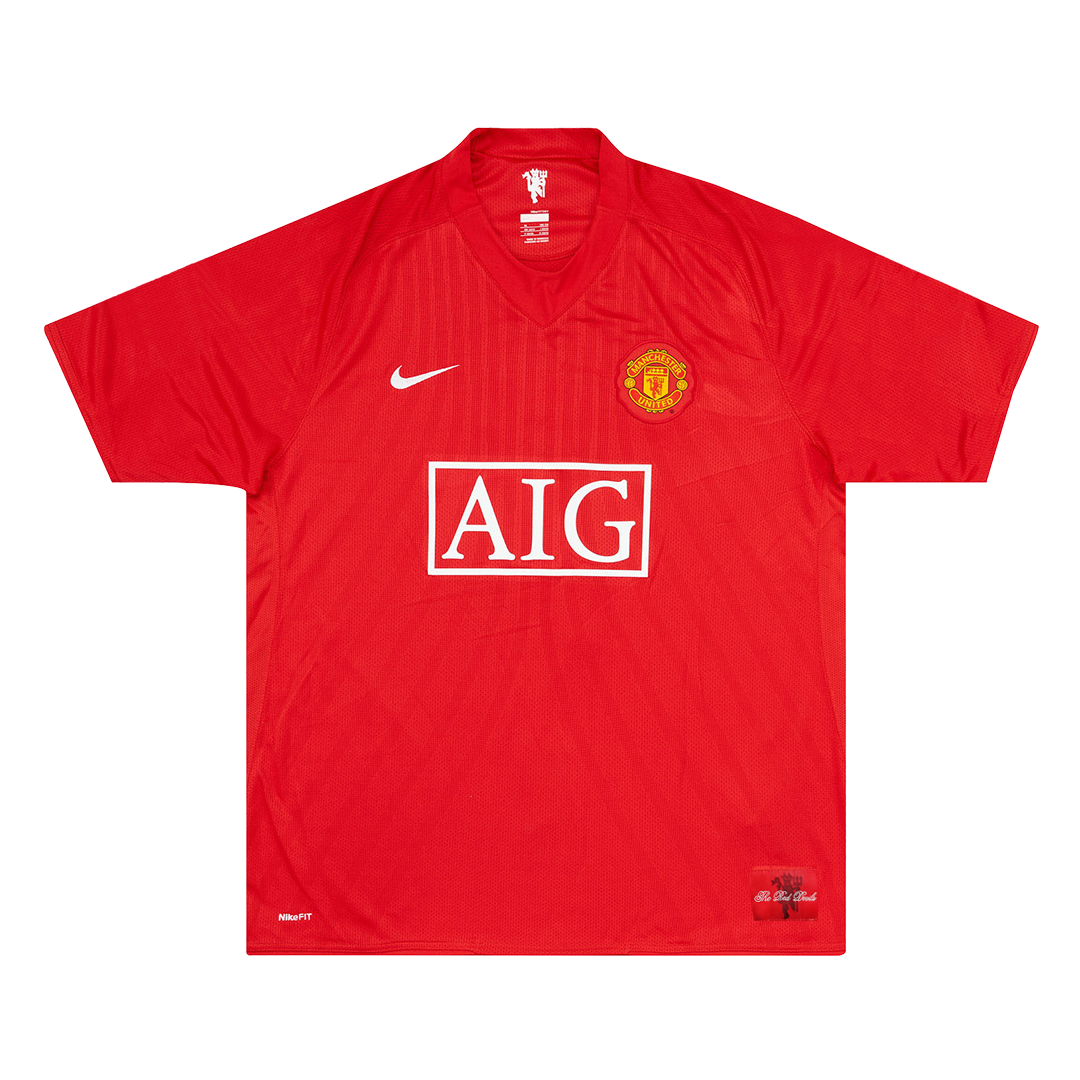 SCHOLES #18 Manchester United Retro Jersey Home Soccer Shirt 2007/08