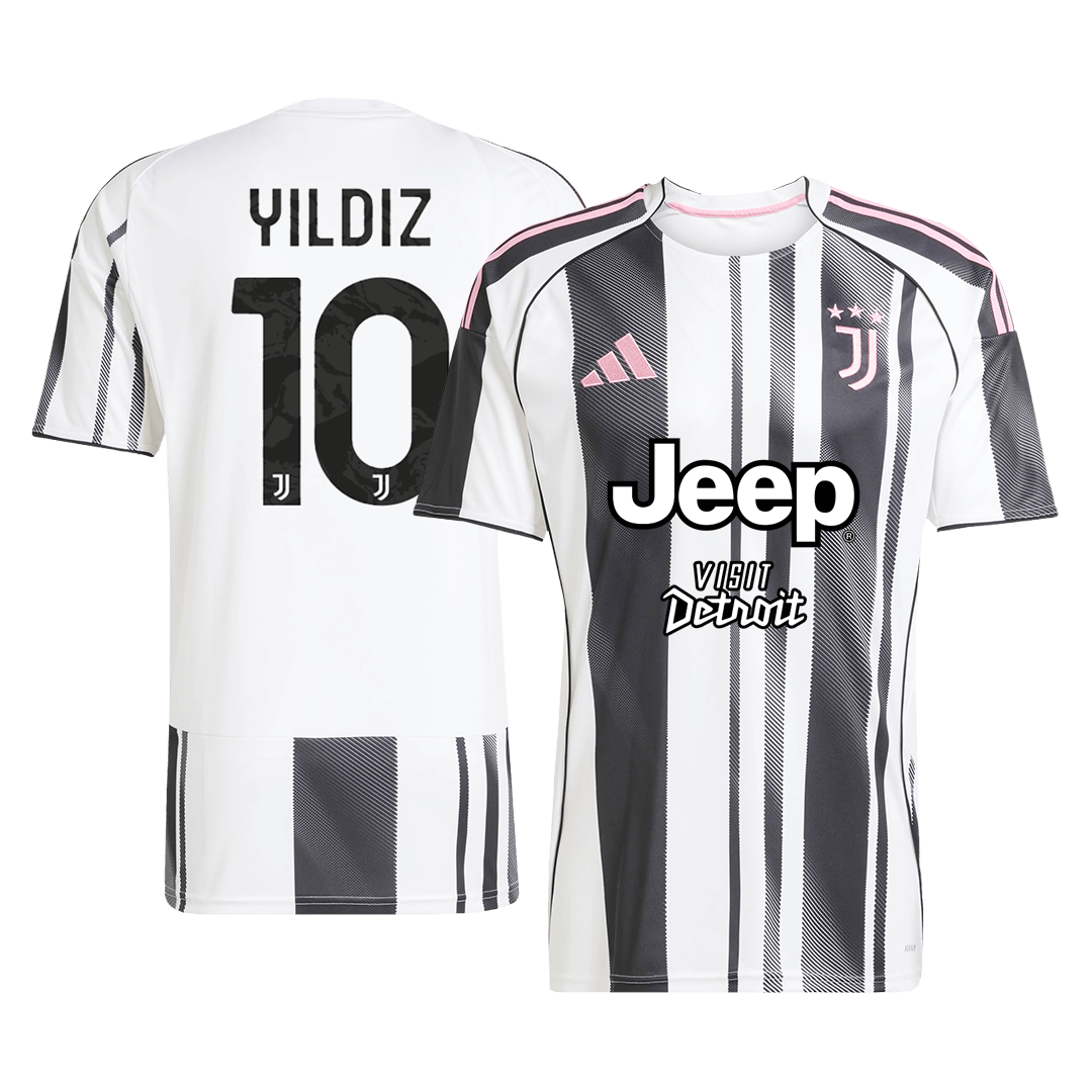 Juventus Jeep x Visit Detroit Sponsor YILDIZ #10 Home Soccer Men's Jersey 2025/26