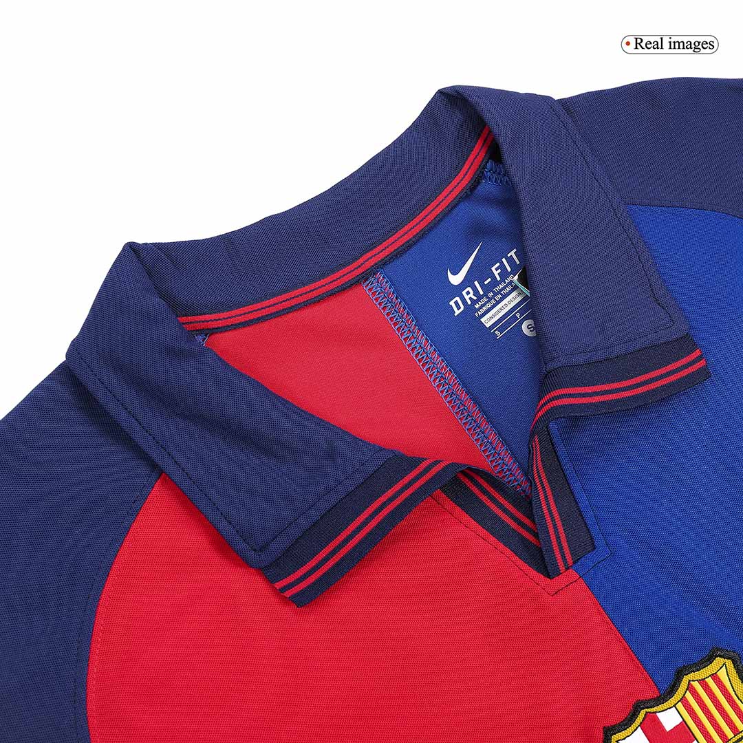 Retro Jersey KLUIVERT #9 Barcelona Retro Jersey Home Soccer Shirt 1999/00 100th Anniversary