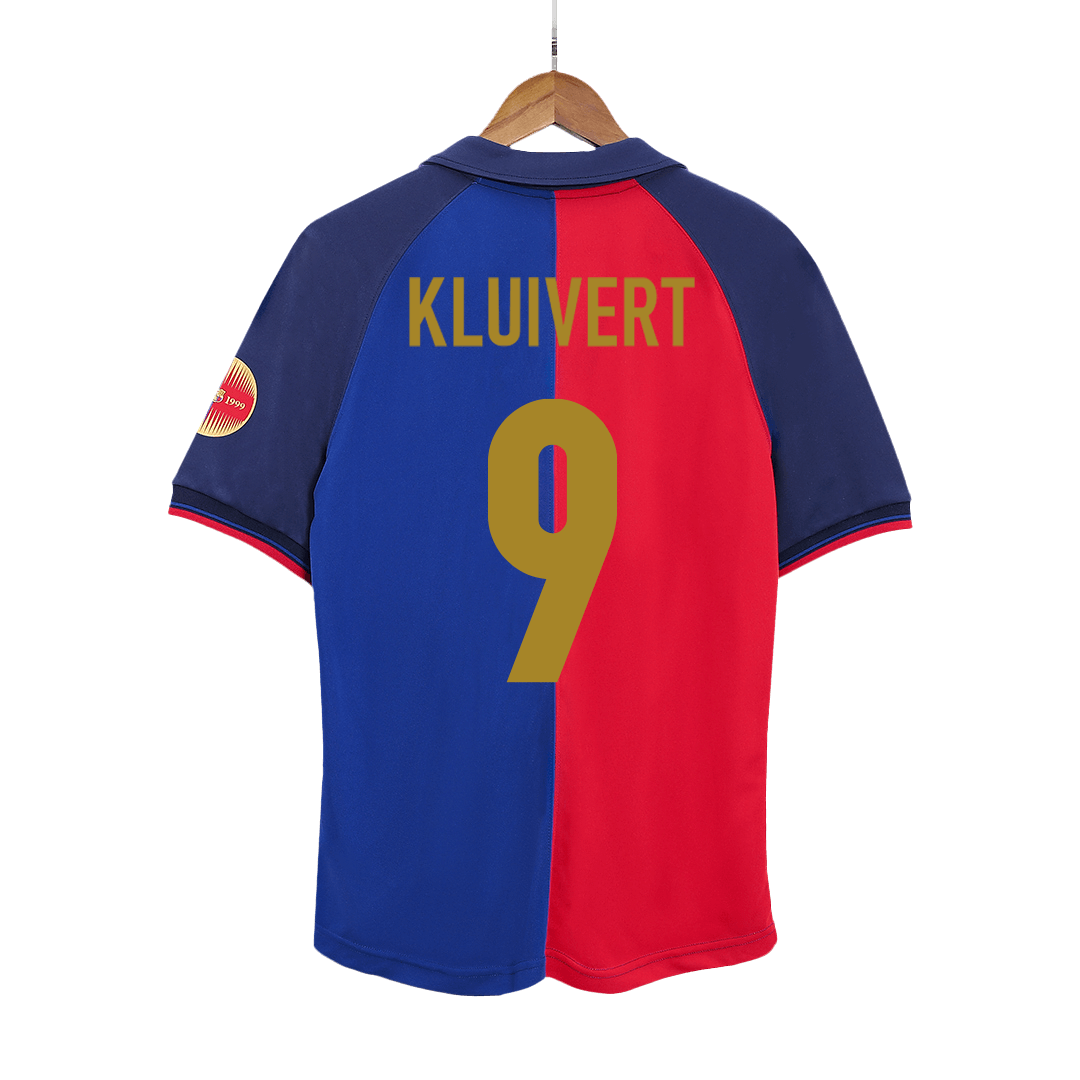 Retro Jersey KLUIVERT #9 Barcelona Retro Jersey Home Soccer Shirt 1999/00 100th Anniversary