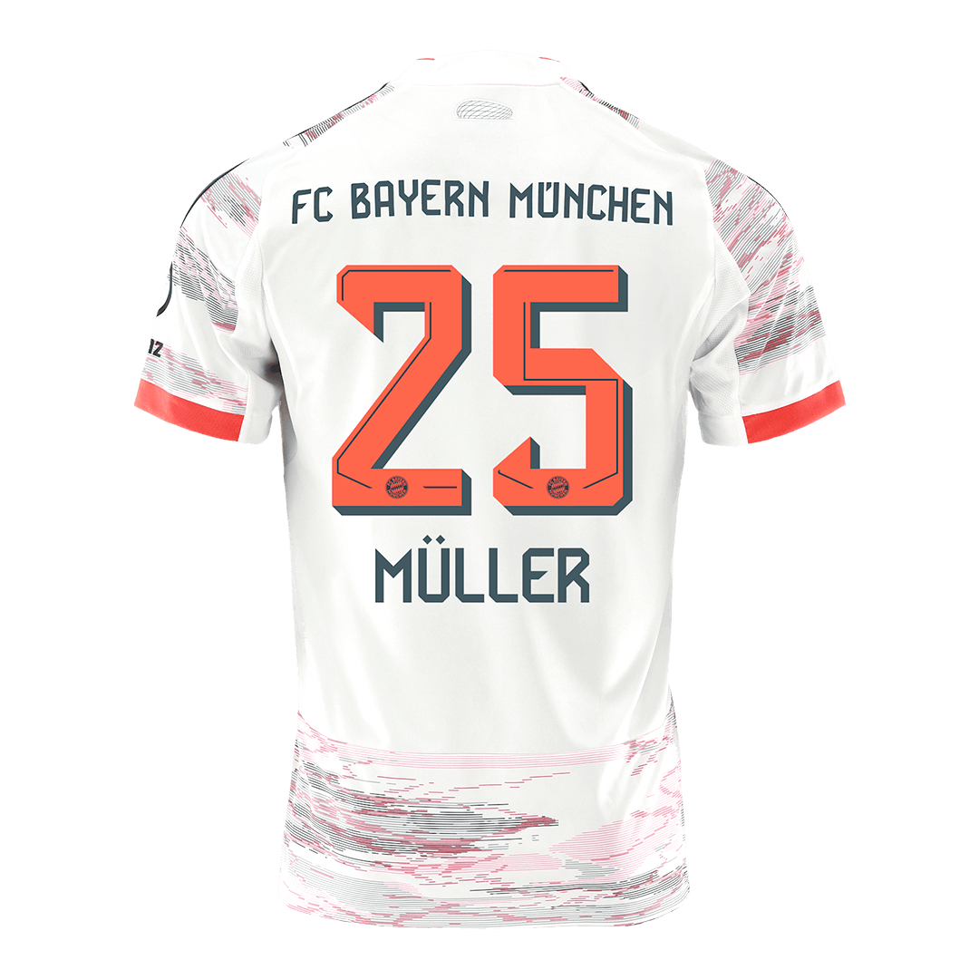 MULLER #25 Bayern Munich Away Soccer Jersey 2025/26 White