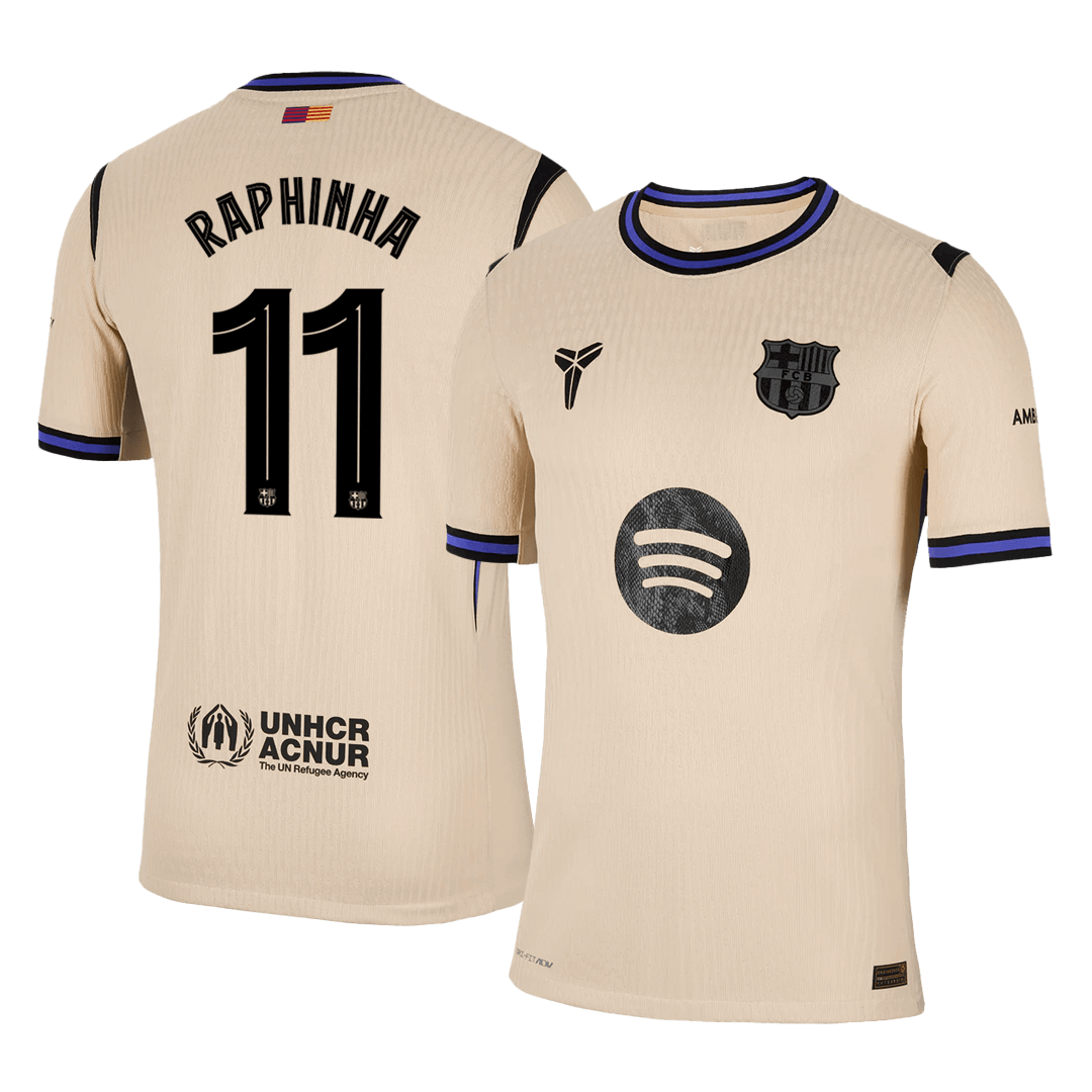 Authentic RAPHINHA #11 Soccer Jersey Barcelona x Kobe Bryant Away Shirt 2025/26 -UCL