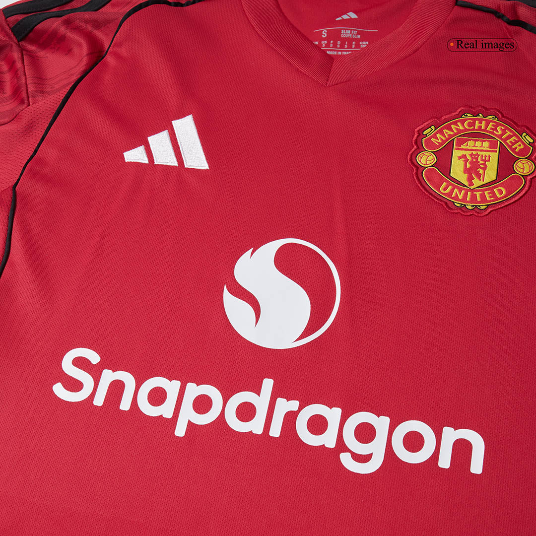 B.FERNANDES #8 Manchester United Home Soccer Jersey 2025/26