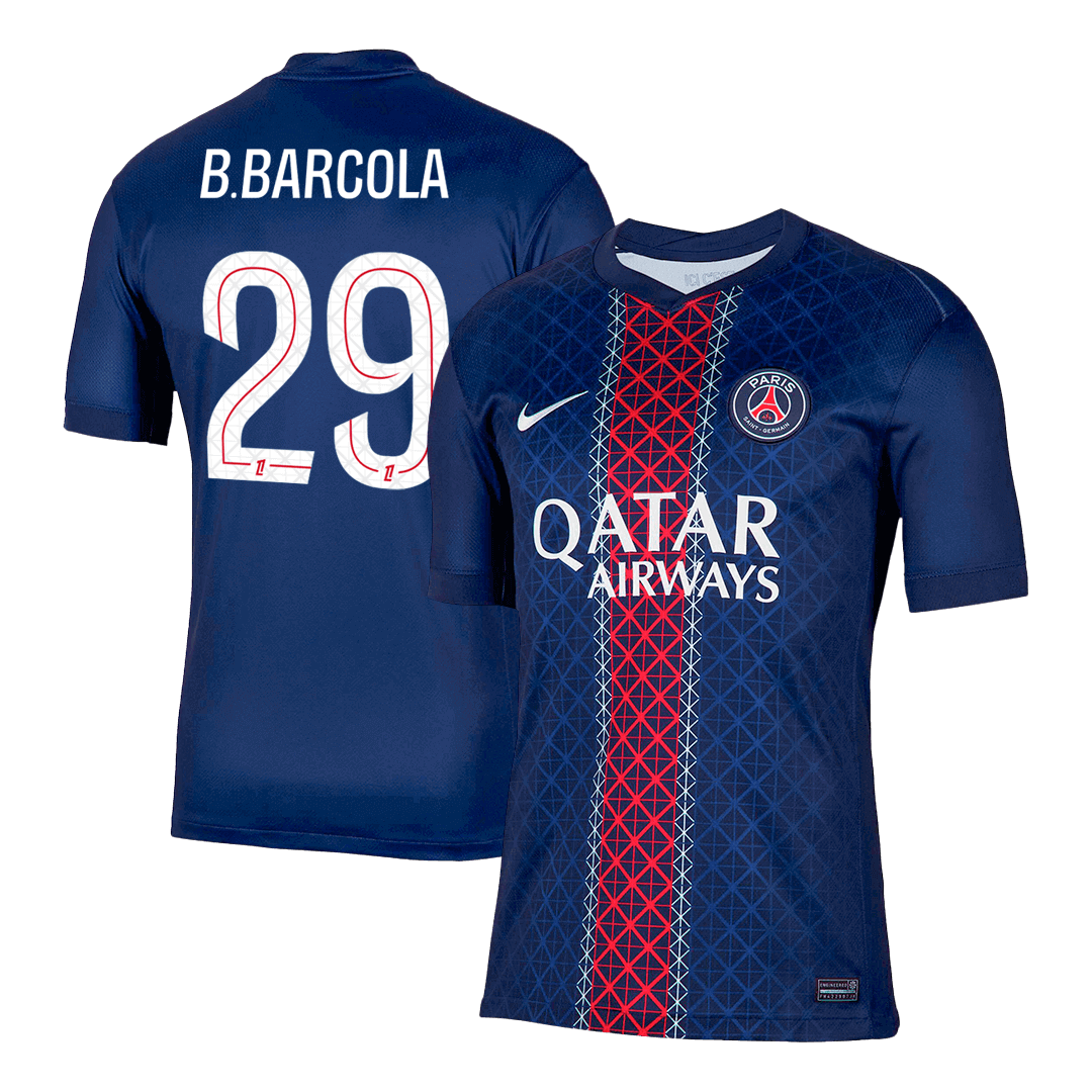 B.BARCOLA #29 PSG Home Soccer Jersey 2025/26