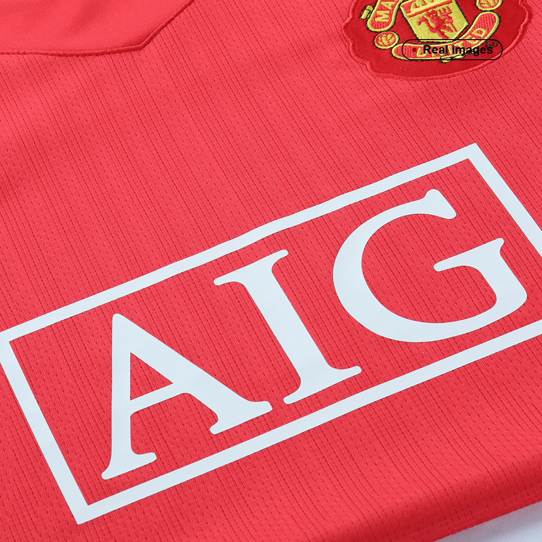 SCHOLES #18 Manchester United Retro Jersey Home Soccer Shirt 2007/08
