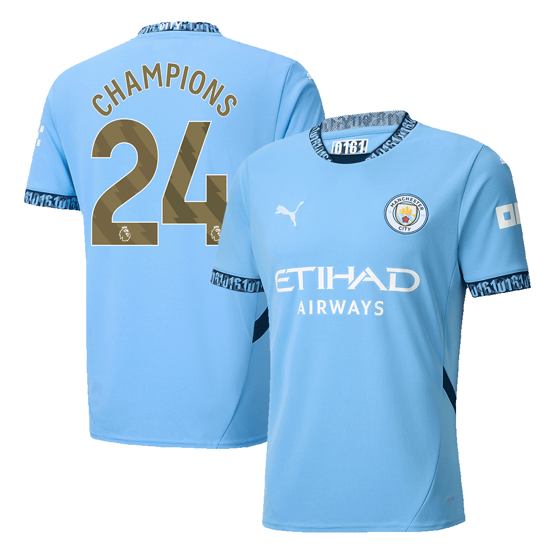 CHAMPIONS #24 Manchester City Home Soccer Jersey 2024/25