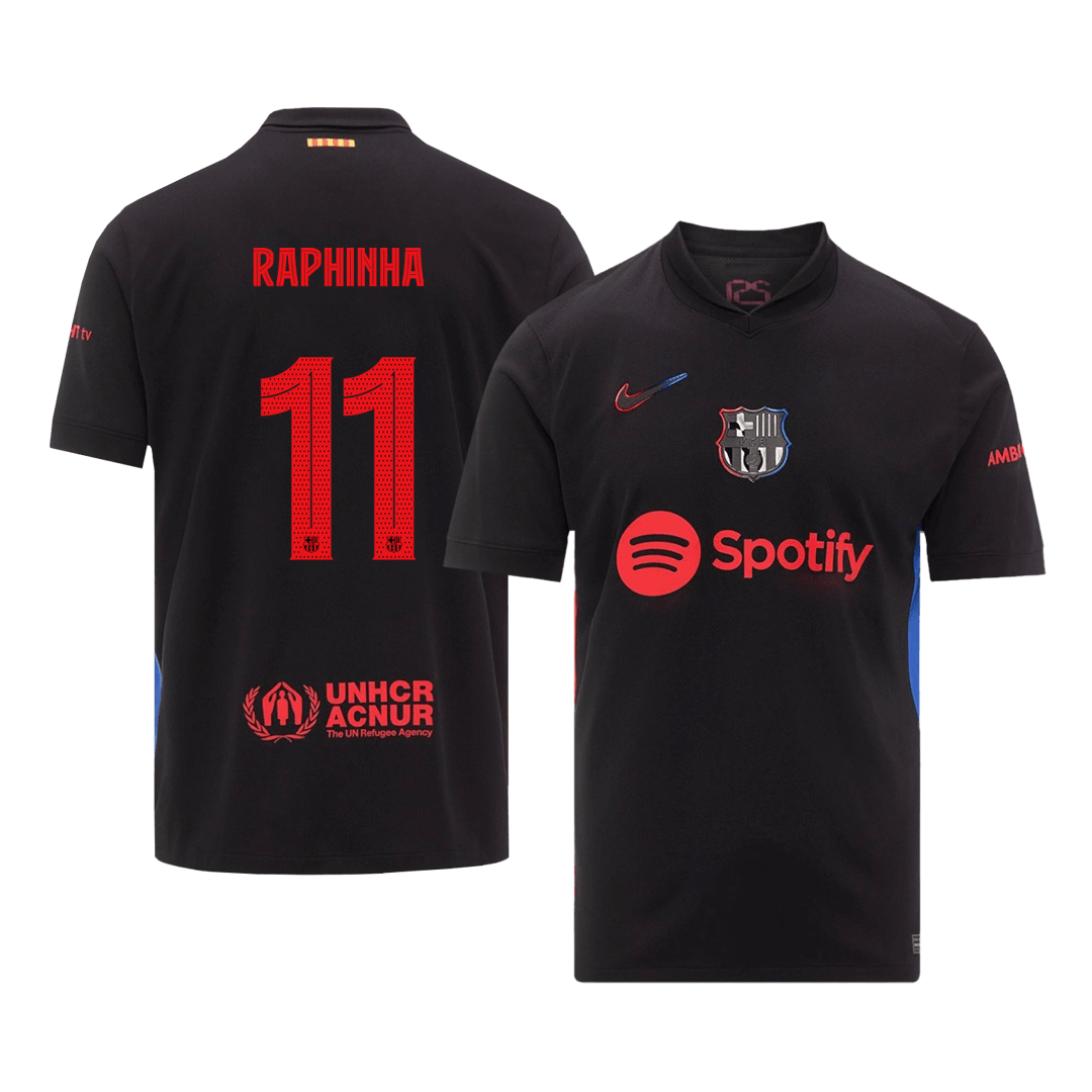 RAPHINHA #11 Barcelona Soccer Jersey Away Shirt 2024/25 - UCL