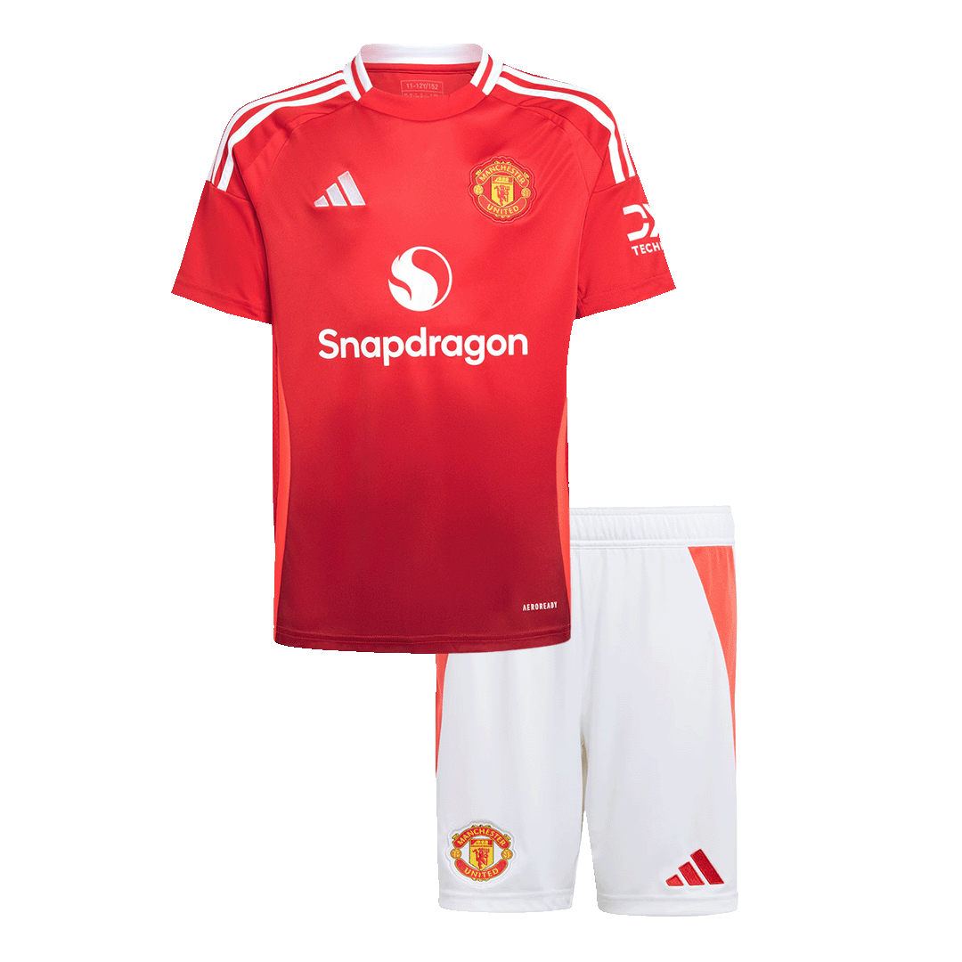 Gift-Kid's Manchester United Home Soccer Jersey (Shirt+Shorts) 2024/25