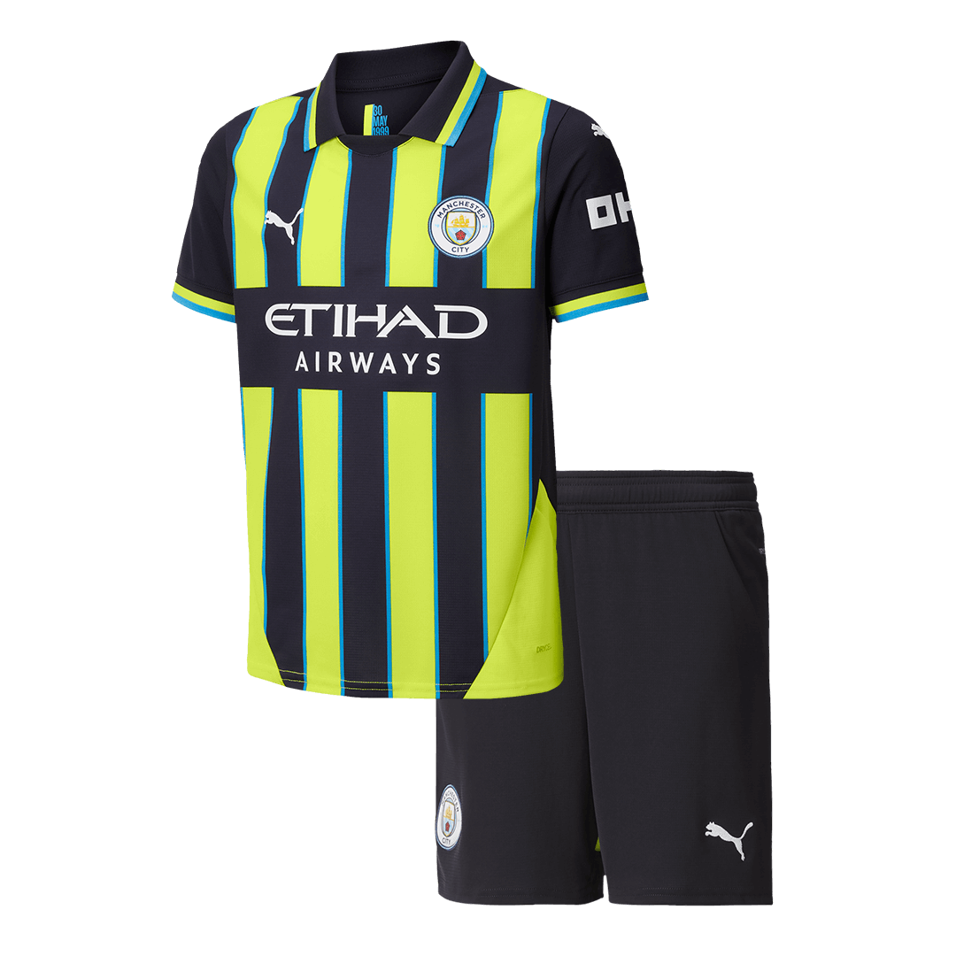 Gift-Kid's Manchester City Away Soccer Jersey Kit(Shirt+Shorts) 2024/25