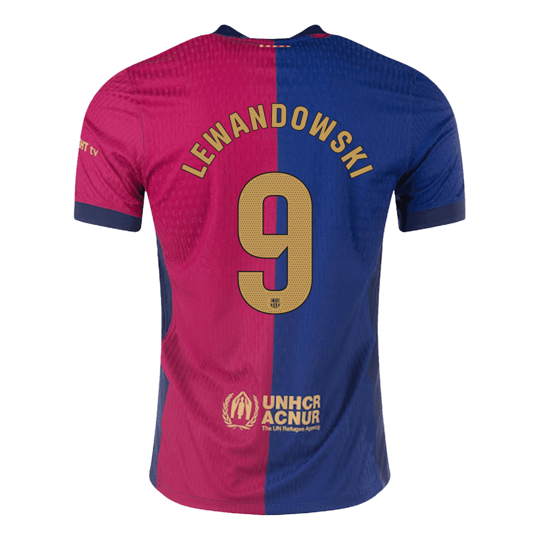 Authentic LEWANDOWSKI #9 Barcelona Home Football Shirt 2024/25- - old sponsor