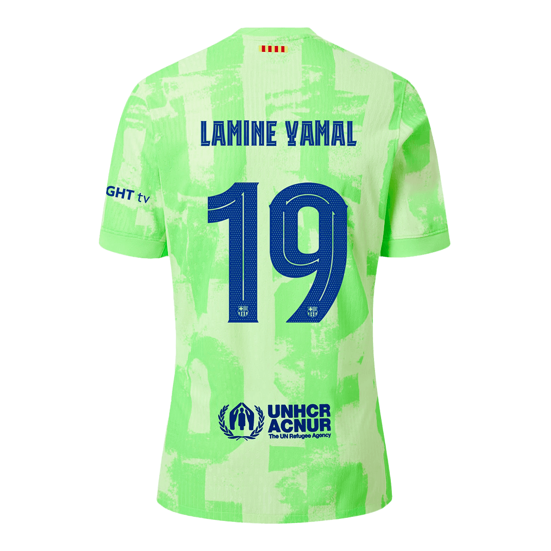 Authentic LAMINE YAMAL #19 Soccer Jersey Barcelona Third Away Shirt 2024/25 UCL Spotify Logo Without Text