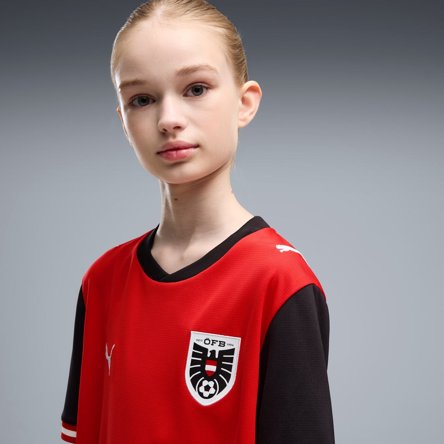 Austria 26 Home Kids Football Soccer Jersey