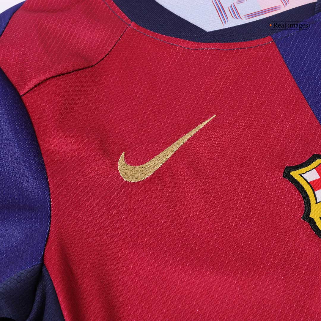 Kid's Barcelona Home Spotify Logo Without Text Soccer Jersey Kit(Shirt+Shorts) 2024/25
