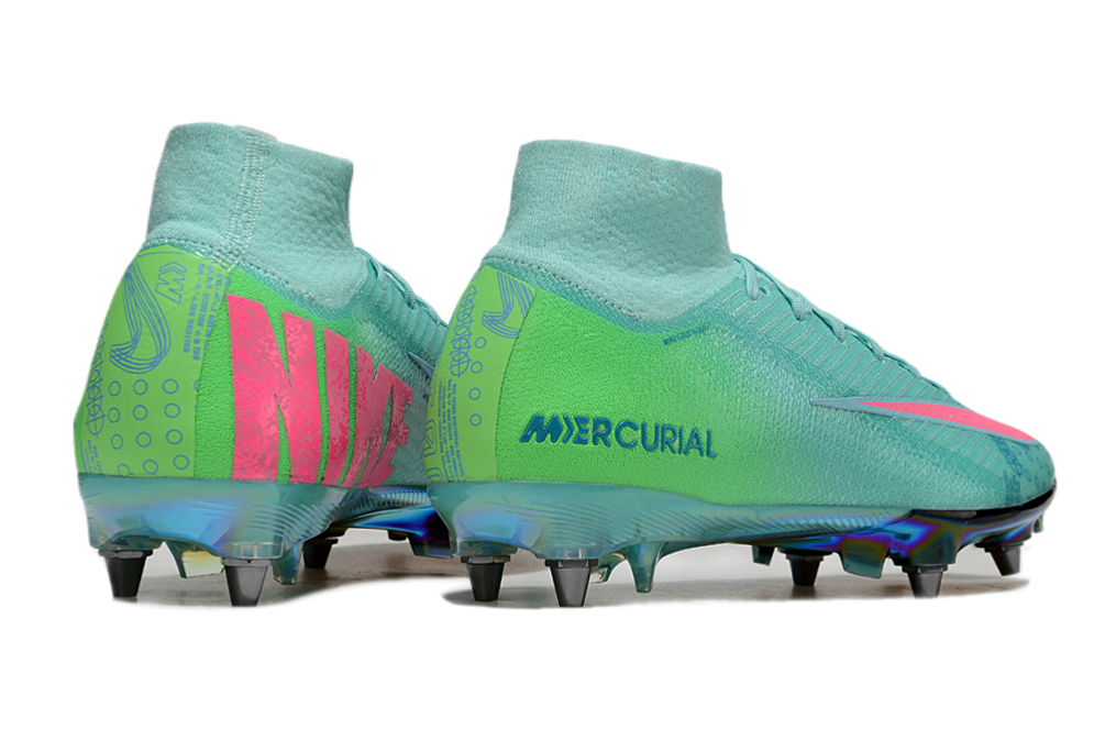 Nike Air Zoom Mercurial Superfly 9 (IX) Elite SG-Pro Anti-Clog Football Soccer Cleats Shoes Boots RED-ORG-BLU