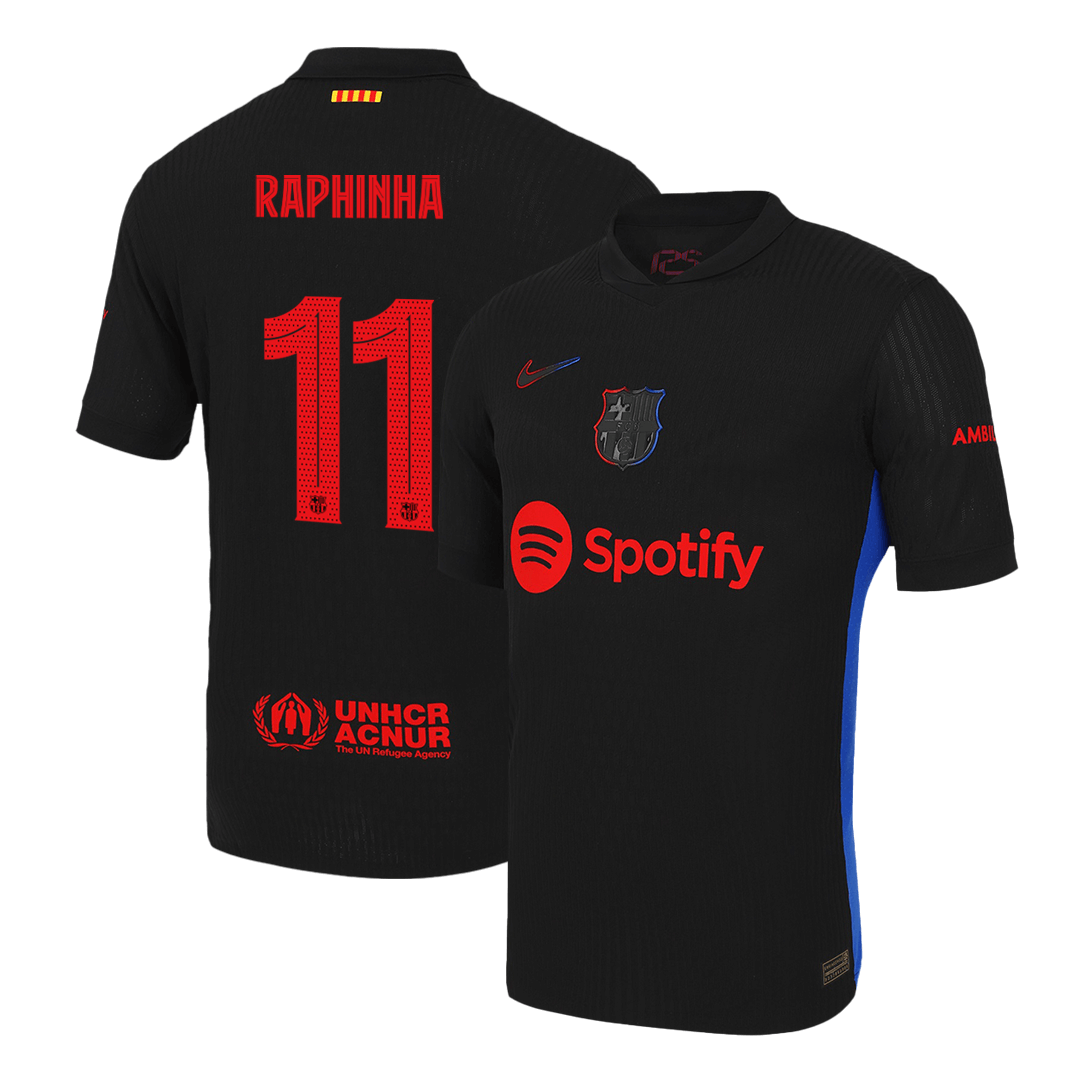Authentic RAPHINHA #11 Barcelona Soccer Jersey Away Shirt 2024/25 - UCL