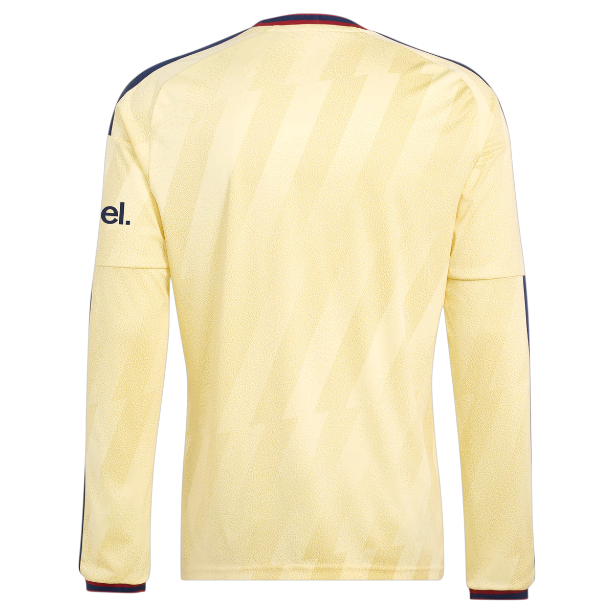 Back view of Arsenal 2026-2027 third yellow replica long sleeve football shirt by Final Third Kit