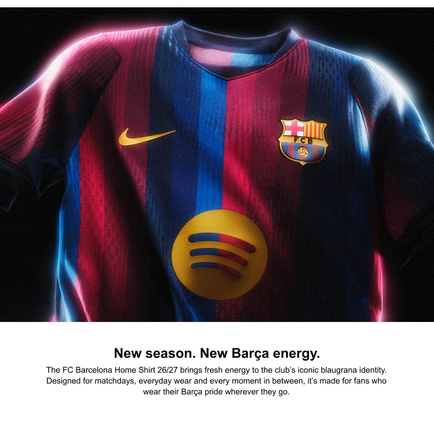 Barcelona 2026/27 Home Match Authentic Custom Jersey Front Details