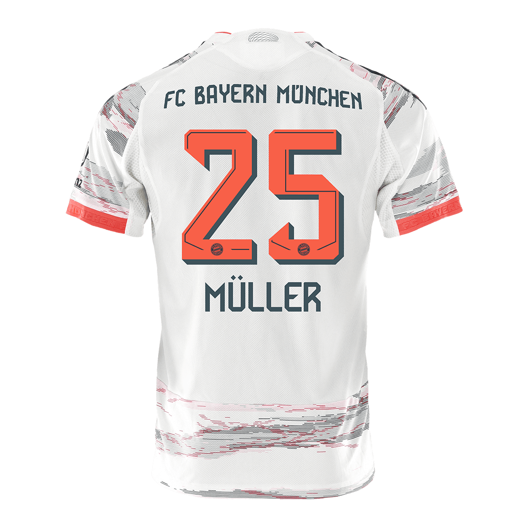 Authentic MULLER #25 Bayern Munich Away Soccer Jersey 2025/26 White