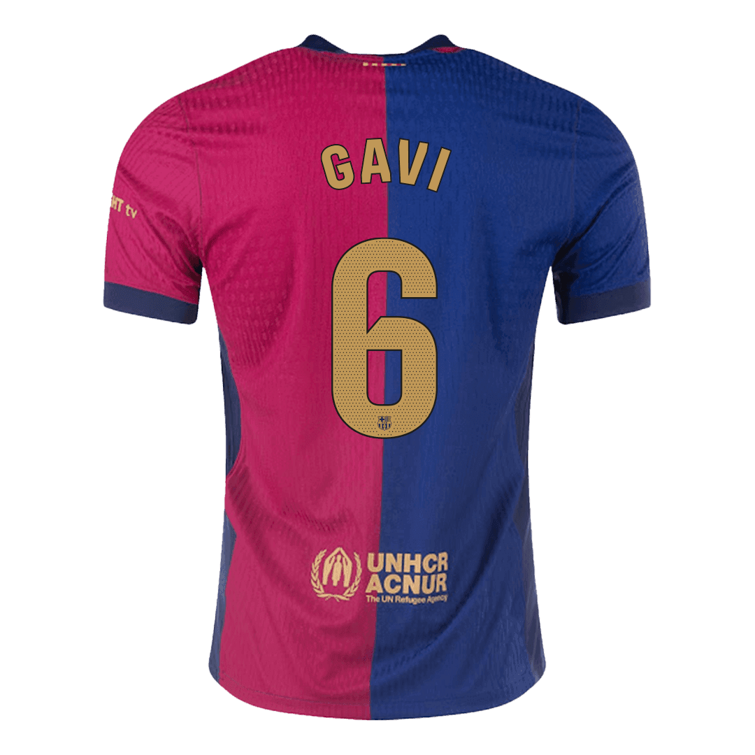 Player Version GAVI #6 Barcelona Home Soccer Jersey 2024/25