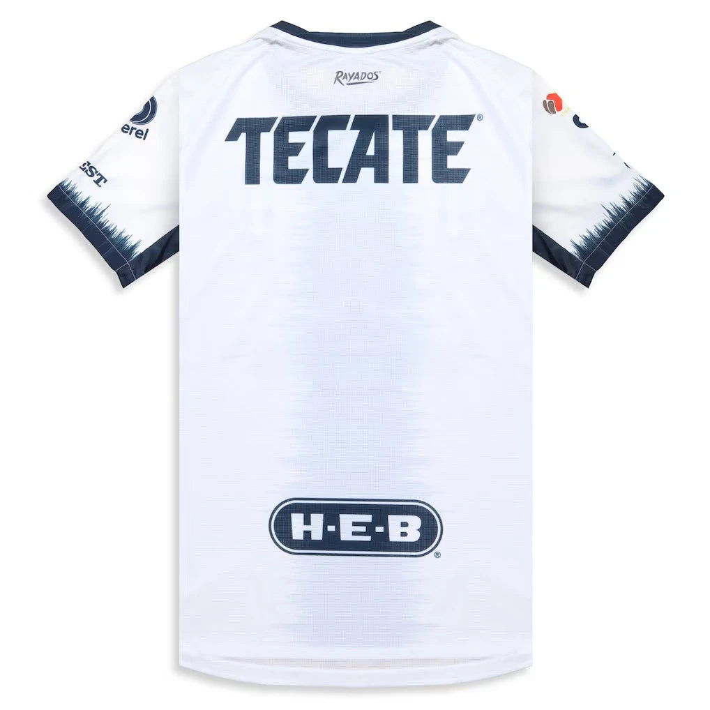 Back view of CF Monterrey away replica jersey showing blank back without name or number