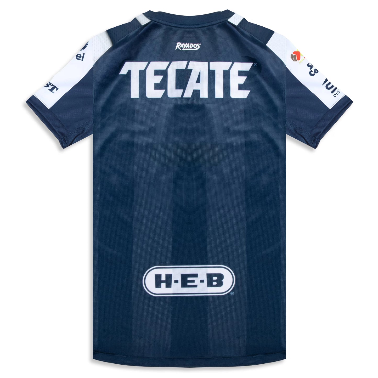 Back view of CF Monterrey home stadium replica jersey showing blank back without name or number