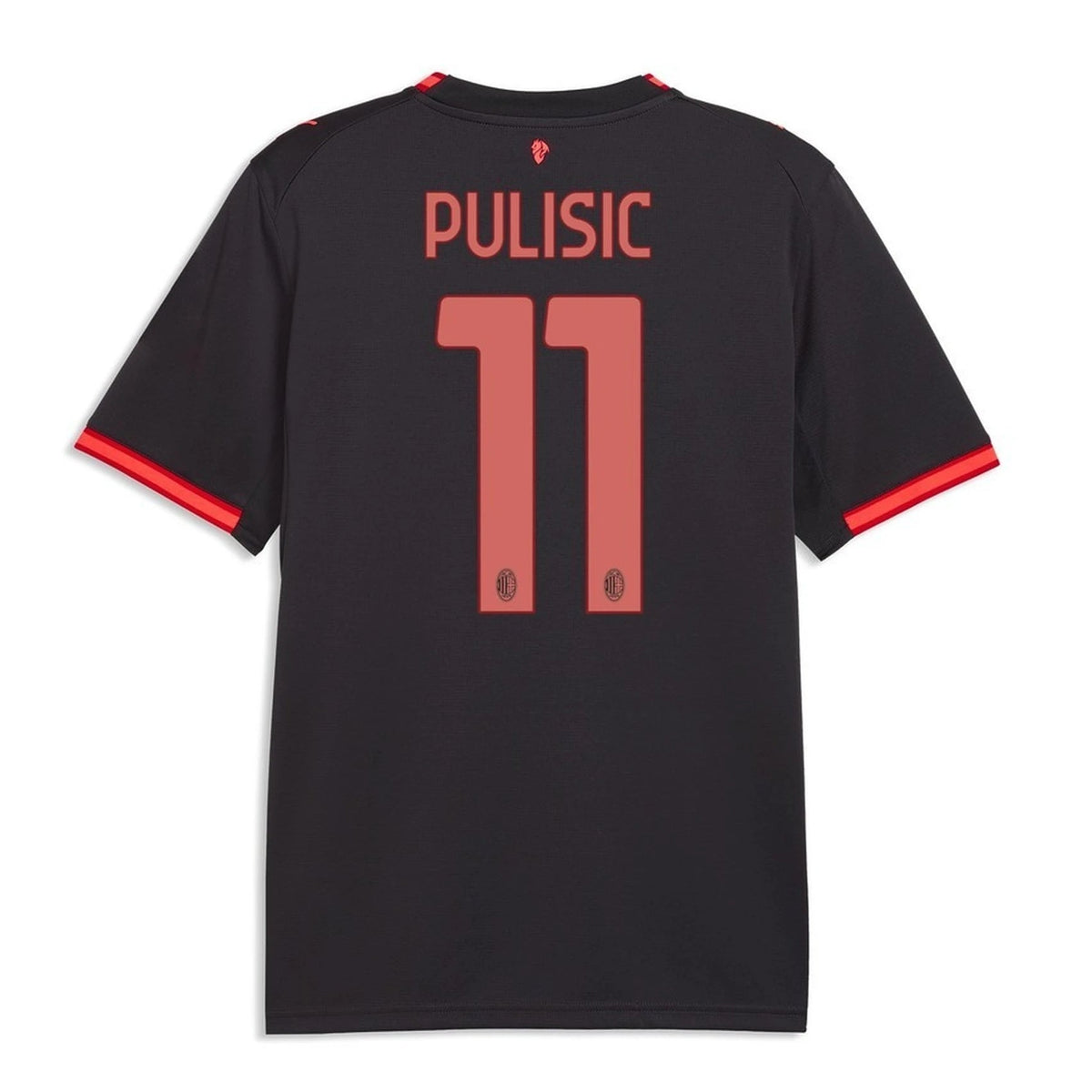 Back view of AC Milan 2026-2027 third grey replica football shirt with Christian Pulisic name and number 11 printing by Final Third Kit