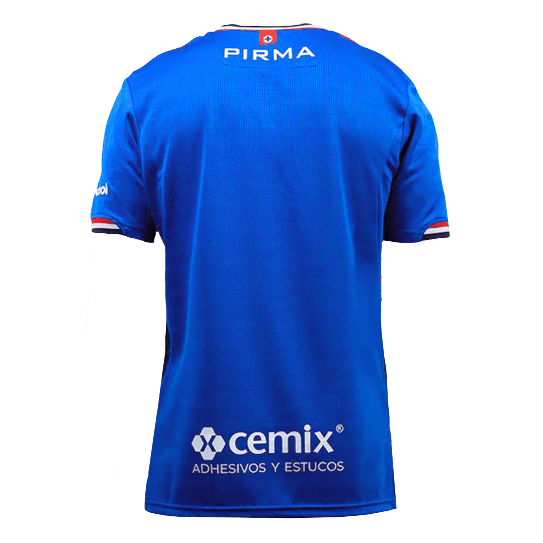 Back view of Cruz Azul home replica jersey showing blank back without name or number