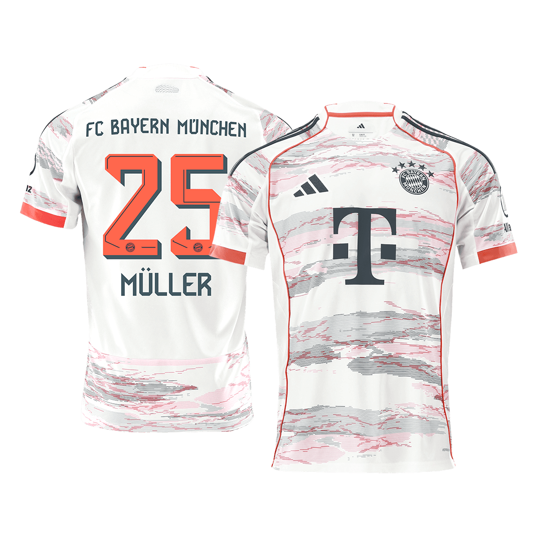 MULLER #25 Bayern Munich Away Soccer Jersey 2025/26 White