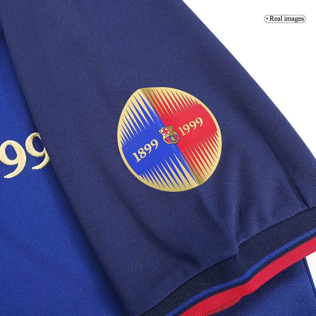 Retro Jersey KLUIVERT #9 Barcelona Retro Jersey Home Soccer Shirt 1999/00 100th Anniversary
