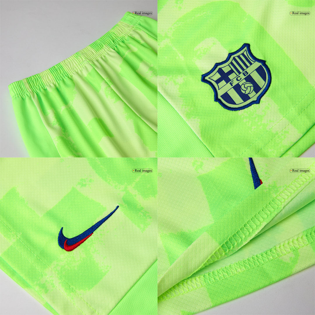 Kid's Barcelona Third Away Soccer Jersey Kit(Shirt+Shorts) 2024/25 - UCL (Spotify Logo Without Text)