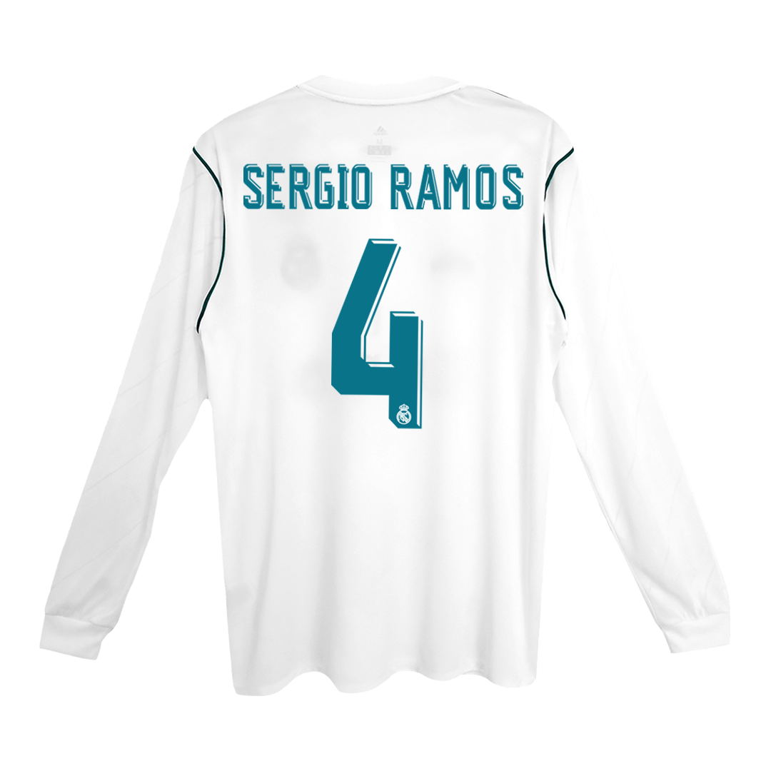 #4 SERGIO RAMOS Retro Real Madrid Jersey Home Soccer Shirt 2017/18