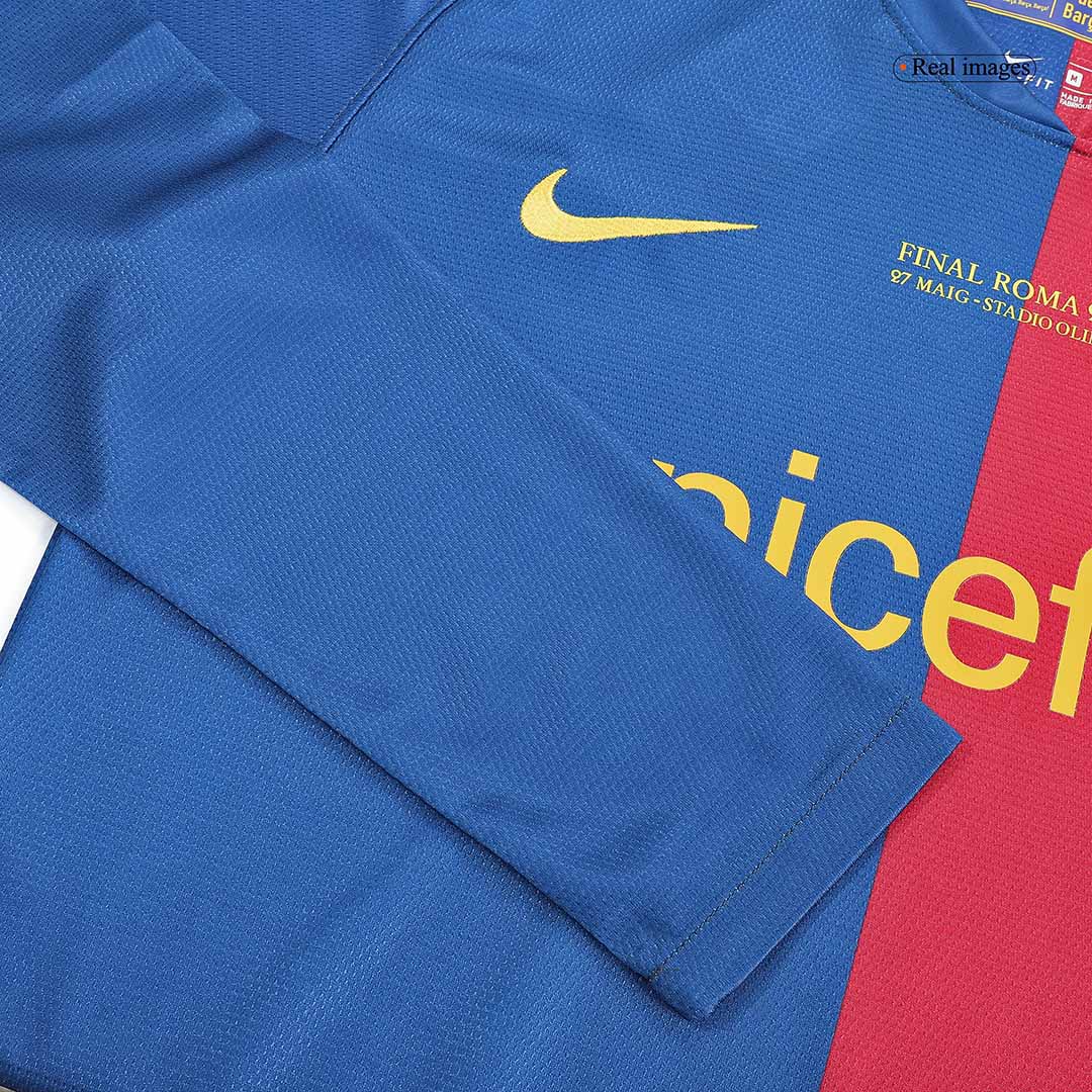 Retro Jersey ETO'O #9 Barcelona Retro Jersey Home Long Sleeve Soccer Shirt 2008/09 - UCL Final