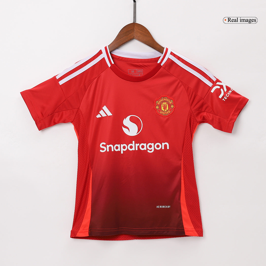 Gift-Kid's Manchester United Home Soccer Jersey (Shirt+Shorts) 2024/25