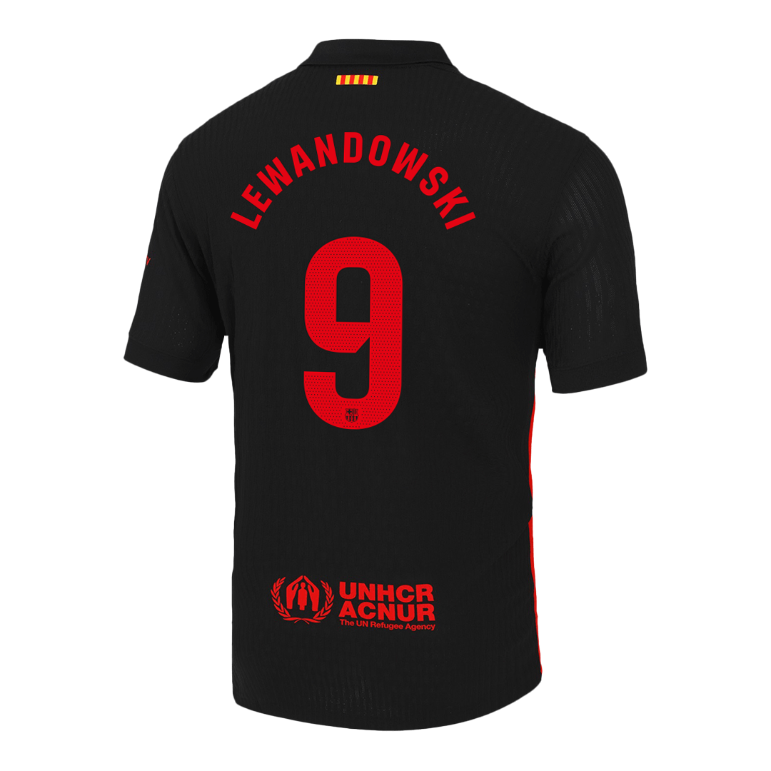 LEWANDOWSKI #9 Authentic Soccer Jersey Barcelona Away Shirt 2024/25 Spotify Logo Without Text