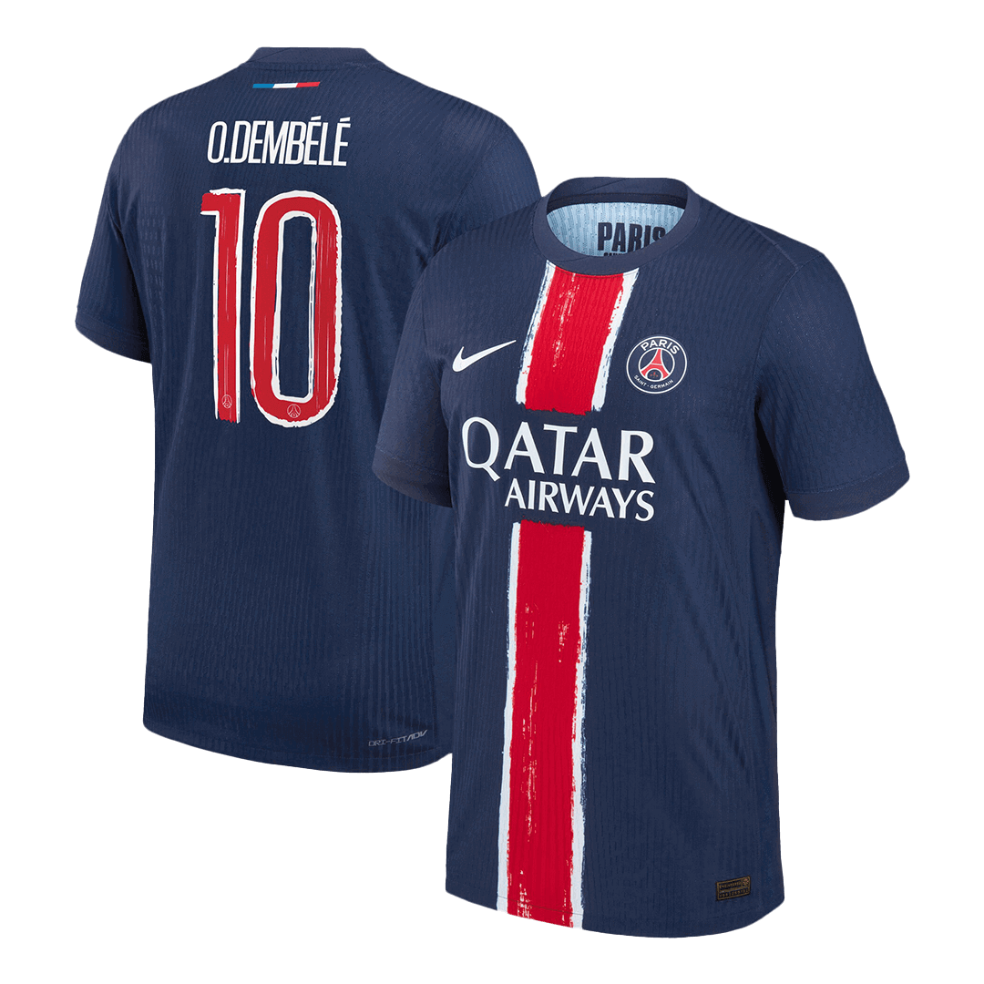 PSG Authentic O.DEMBÉLÉ #10 Soccer Jersey PSG Home Shirt 2024/25 - UCL