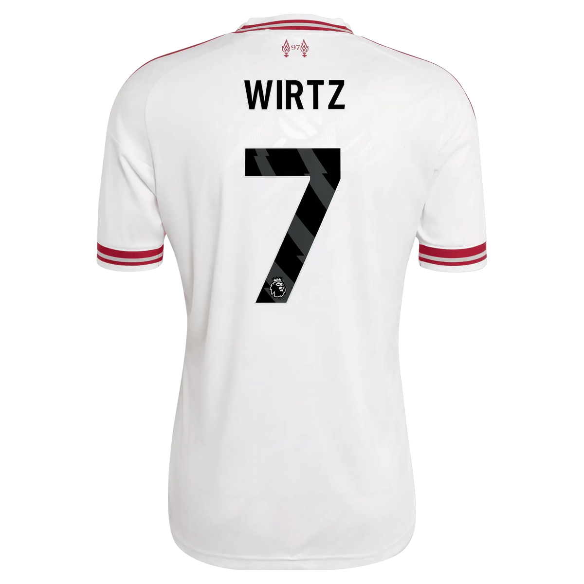 Back view of men's Liverpool 2026-2027 away white replica football shirt with Florian Wirtz name and number 10 printing by Final Third Kit