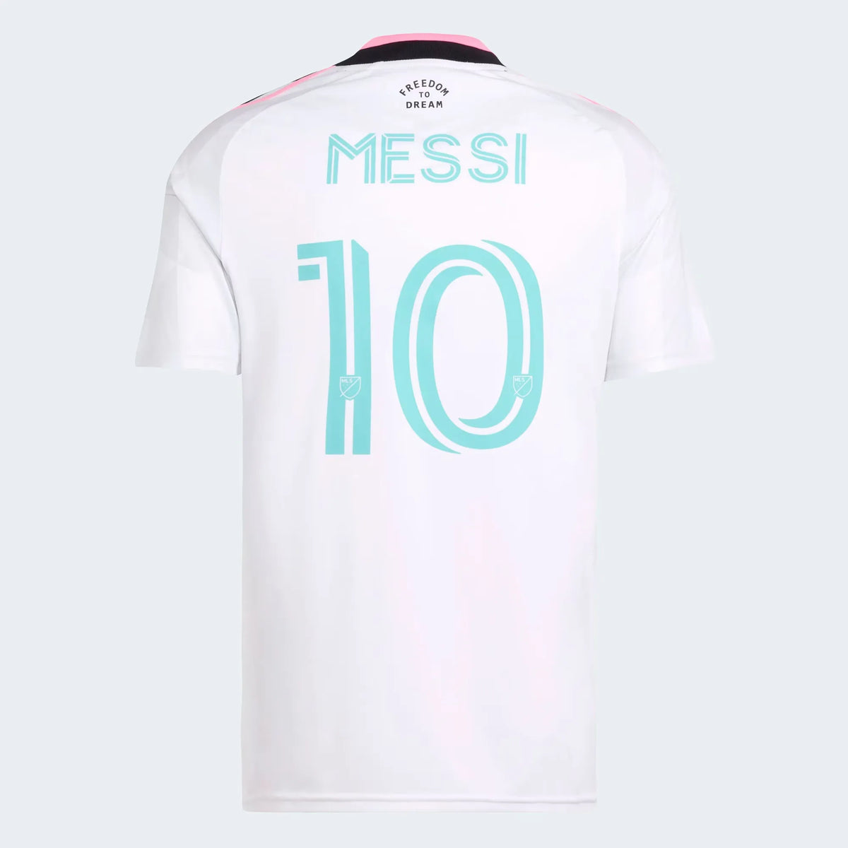 Back view of Inter Miami CF 2026 third white replica football shirt with Lionel Messi name and number 10 printing by Final Third Kit