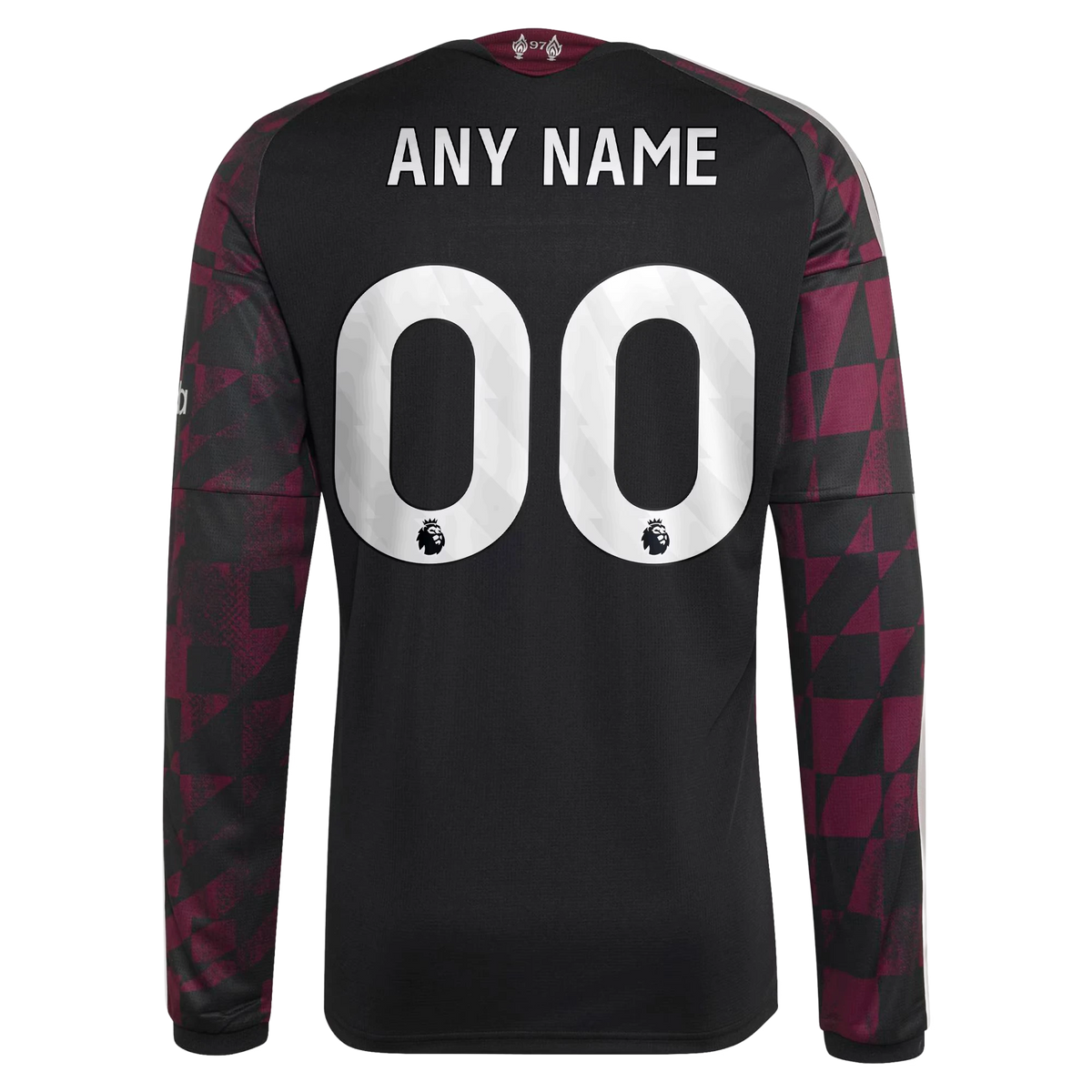 Back view of Liverpool 2026-2027 third black replica custom long sleeve football shirt by Final Third Kit