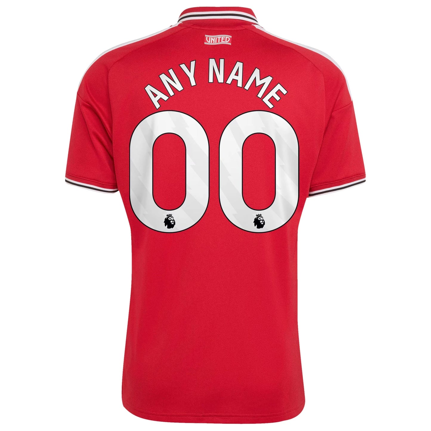 Back view of men's Manchester United 2026-2027 home red replica football shirt with custom name and number printing by Final Third Kit