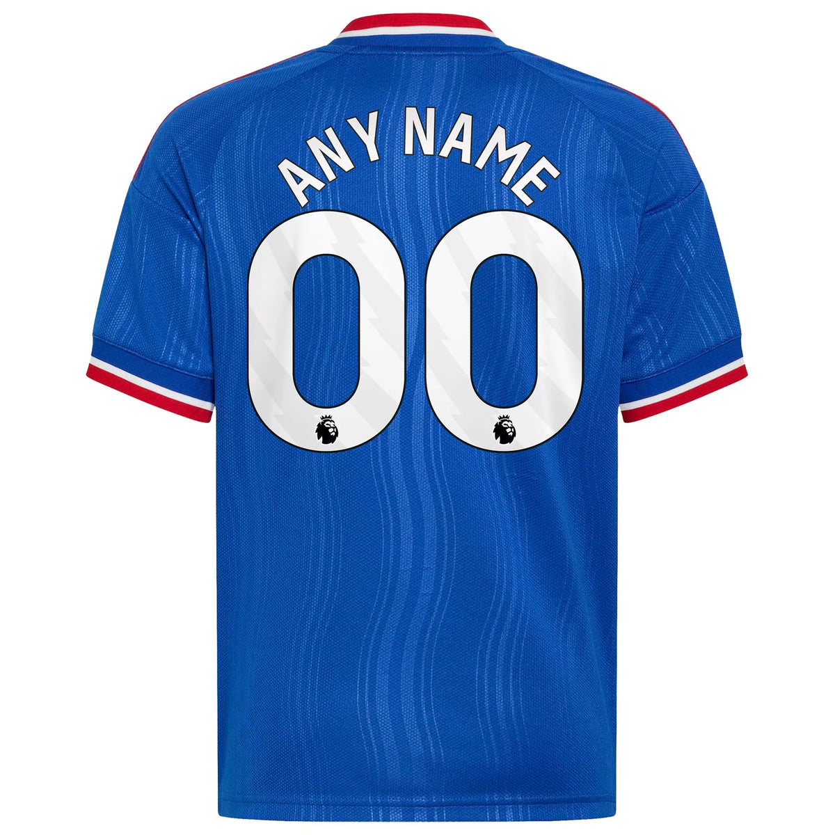Back view of youth Manchester United 2026-2027 away royal blue replica football shirt with custom name and number printing by Final Third Kit