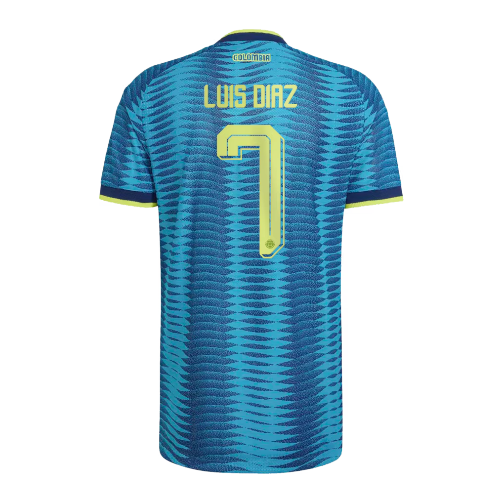 Colombia 2026 World Cup Away Stadium Replica Jersey Luis Díaz #7 back view