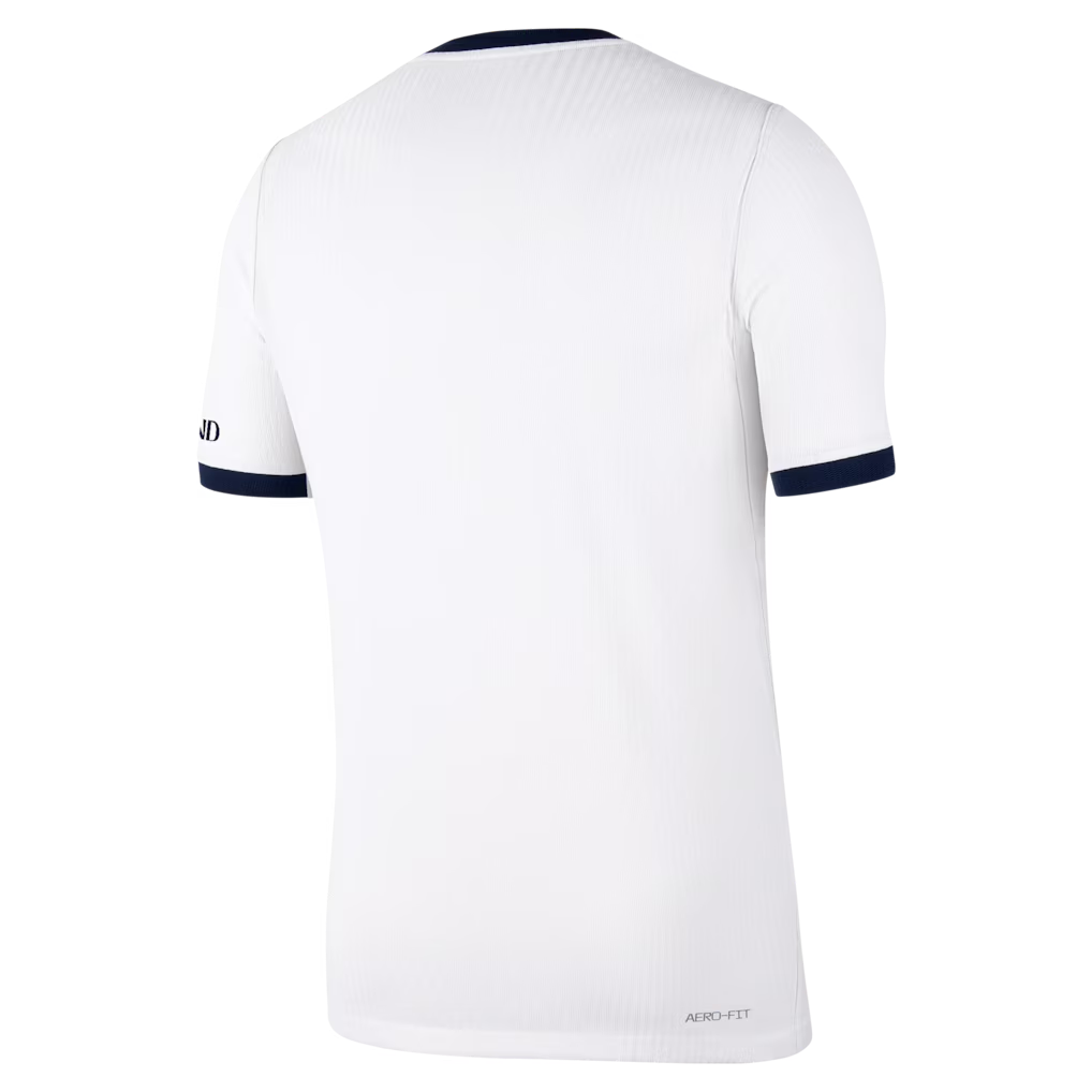 Back view of men's Paris Saint-Germain 2026-2027 away white match authentic football shirt by Final Third Kit