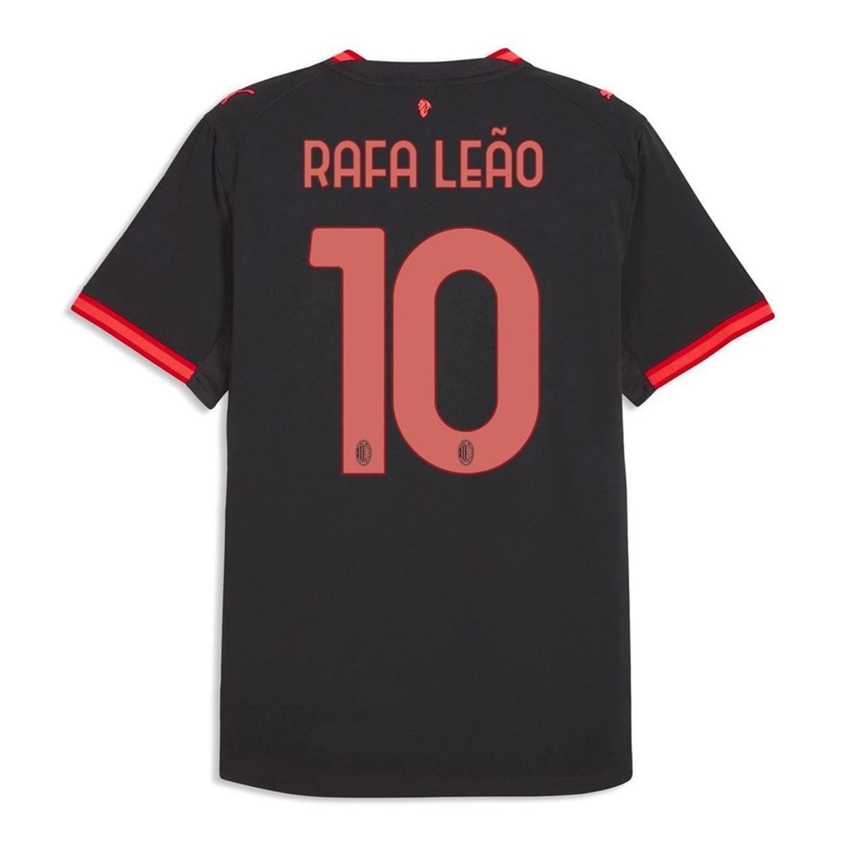 Back view of AC Milan 2026-2027 third grey on-field authentic football shirt with Rafael Leão name and number 10 printing by Final Third Kit