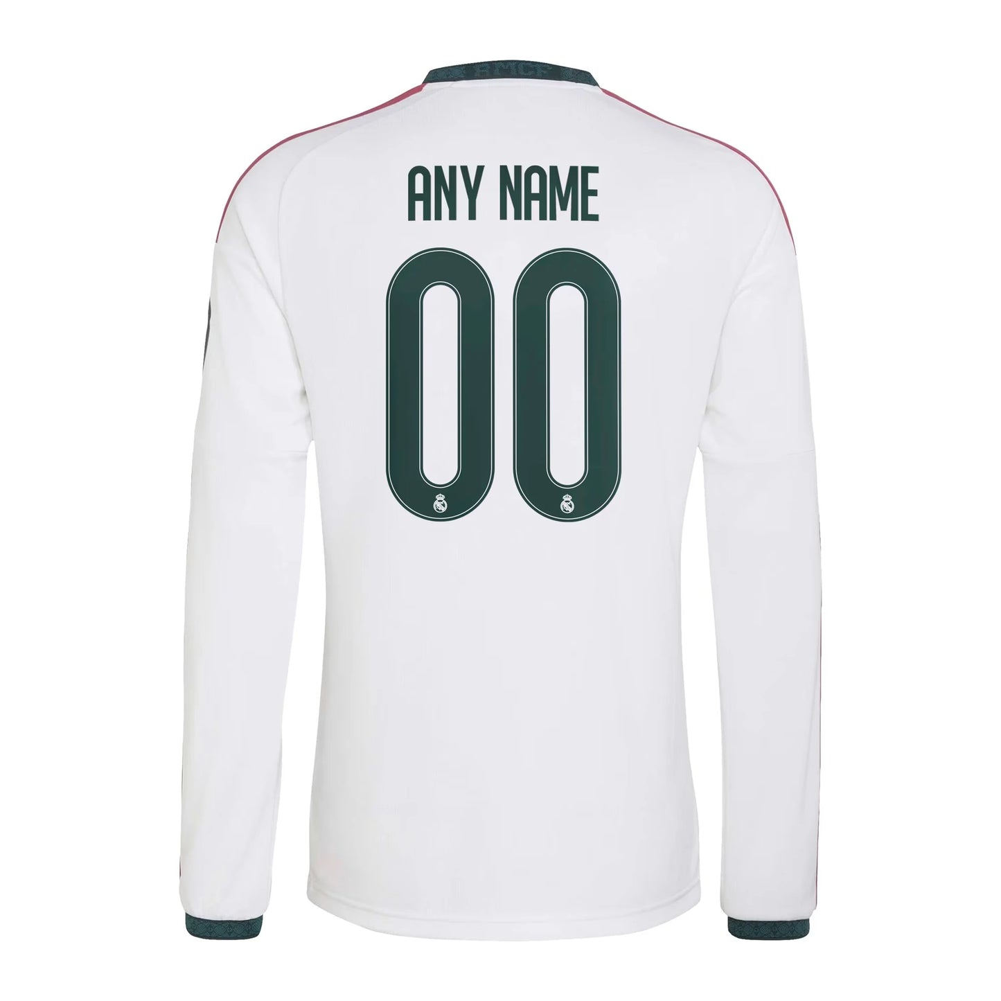 Real Madrid 2026/27 Home Replica Custom Long Sleeve White Jersey Back View