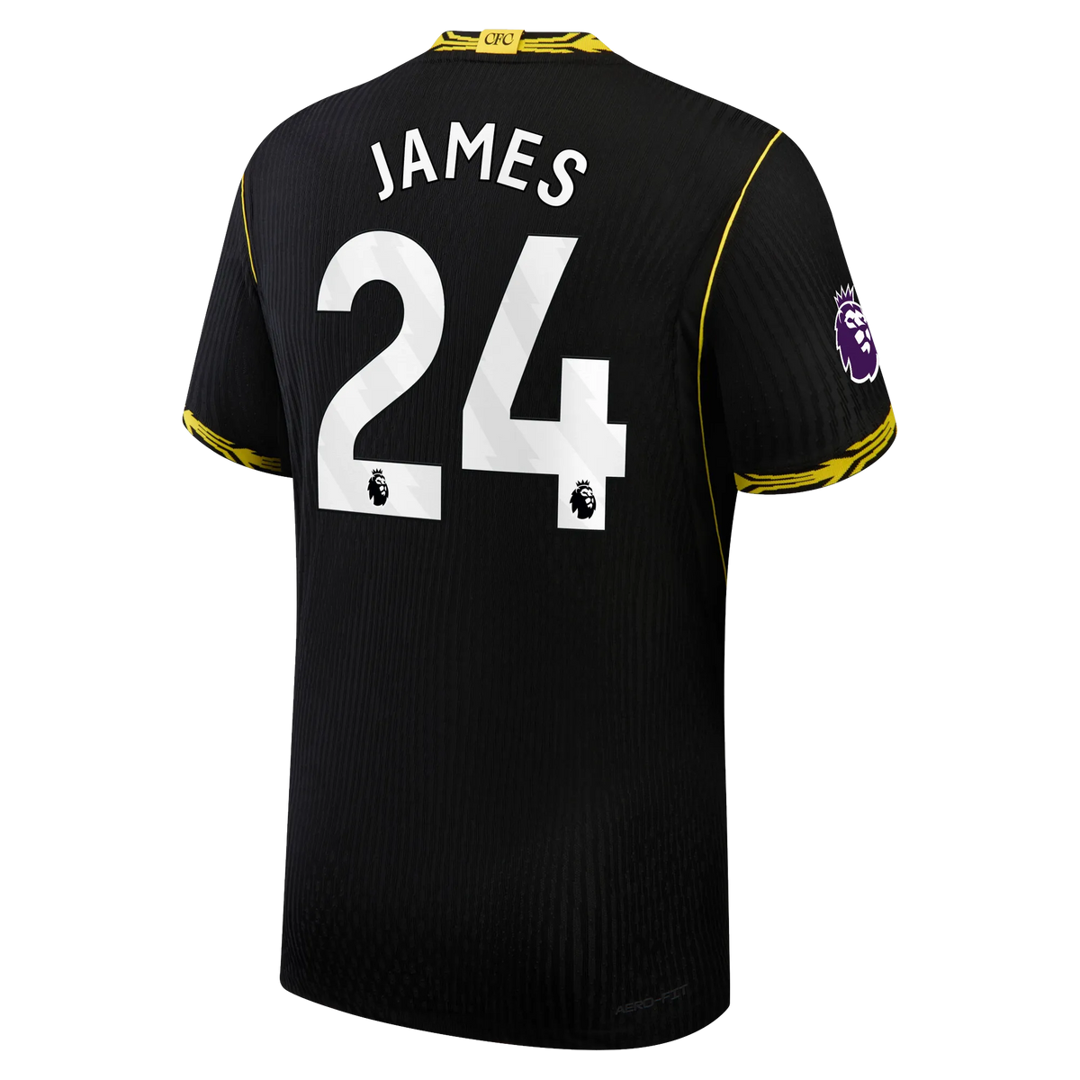 Front view of men's Chelsea 2026-2027 away black match authentic soccer jersey by Final Third Kit