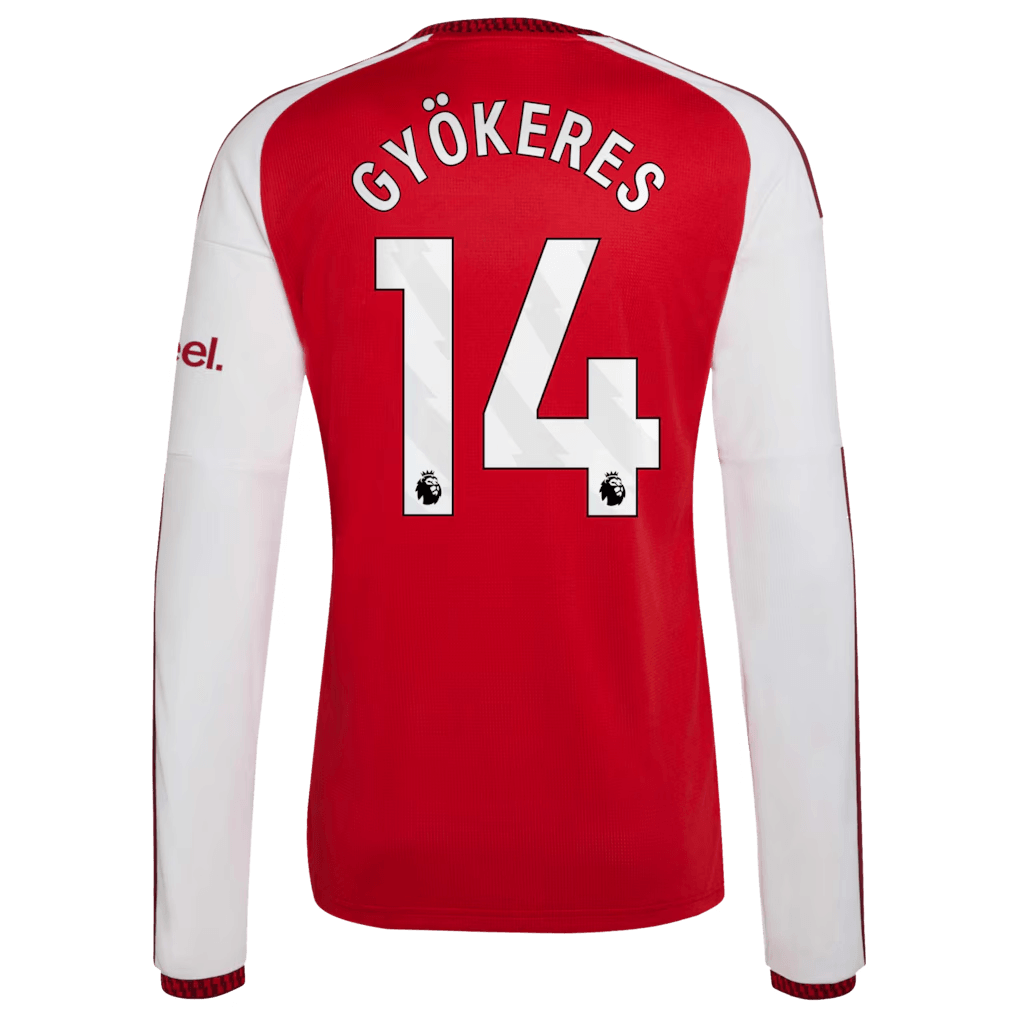 Arsenal 2026/27 Home Stadium Replica Long Sleeve Jersey - Gyökeres 14 back view