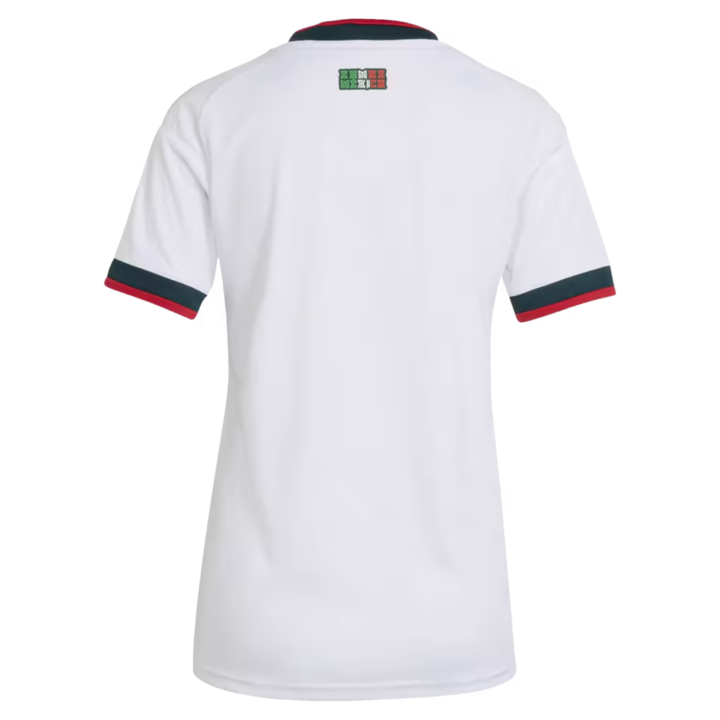 back view of womens adidas white mexico national team away replica jersey