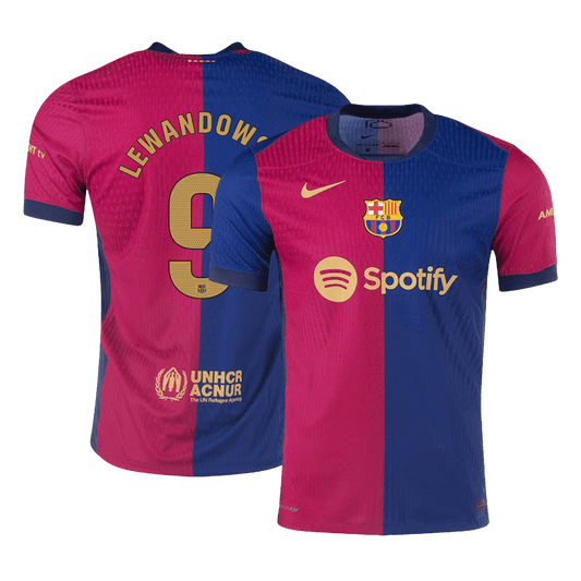 Authentic LEWANDOWSKI #9 Barcelona Home Football Shirt 2024/25- - old sponsor